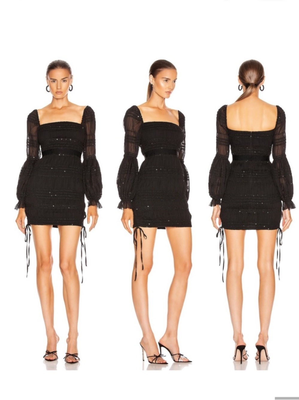 Black Smocked Off-Shoulder Blouse